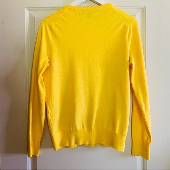 Land's End L/S Botton Up Cotton Blend Cardigan Butter Yellow Size SMALL (6-8) - Picture 2 of 8